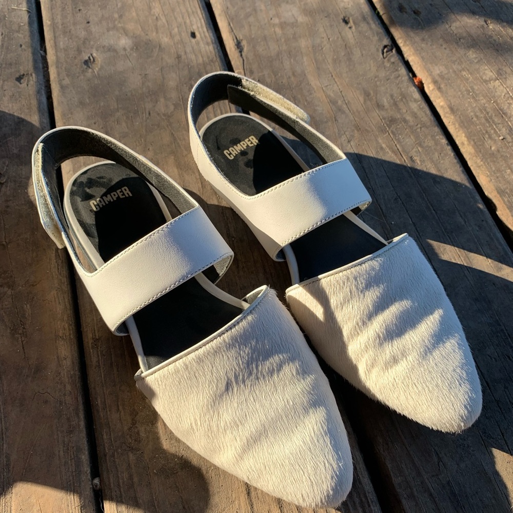 Camper women US 38 flat white shoes